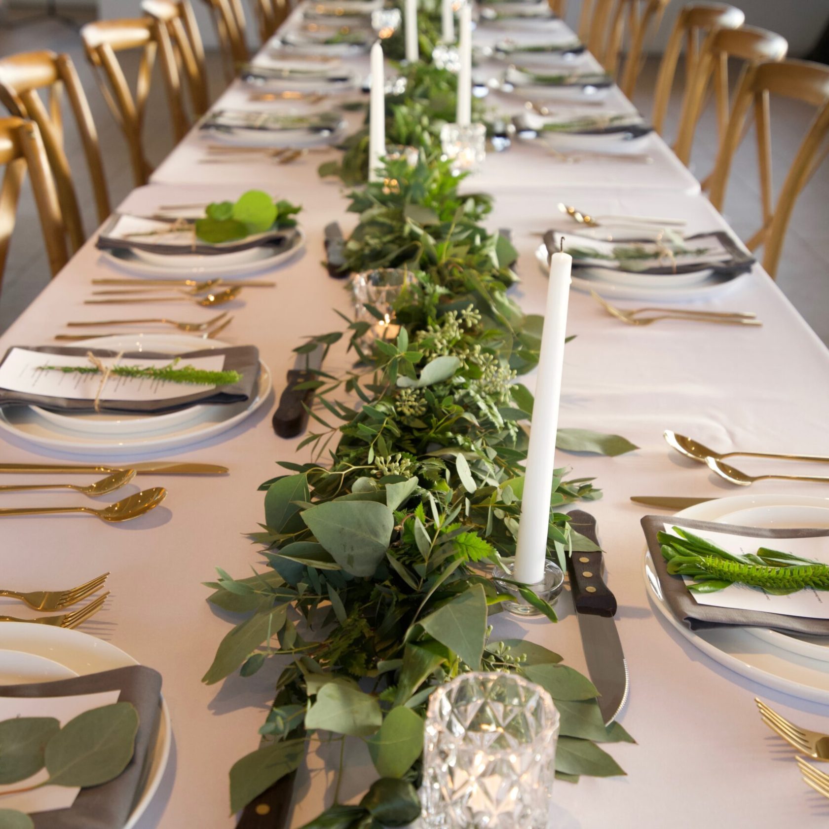 a dining table with a plate of food