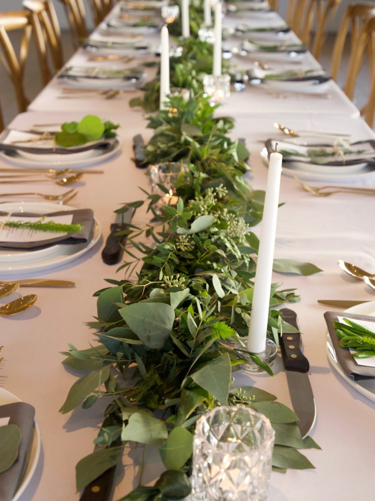 a dining table with a plate of food