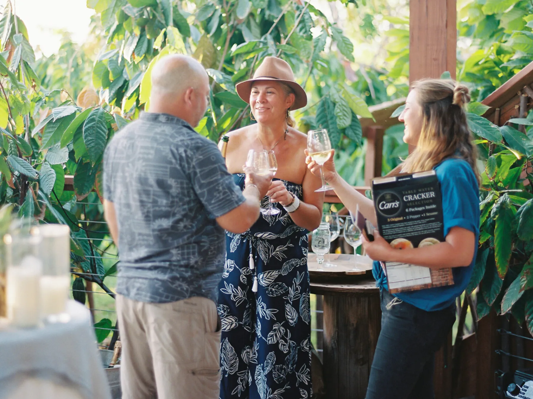 a group of people standing in front of a building