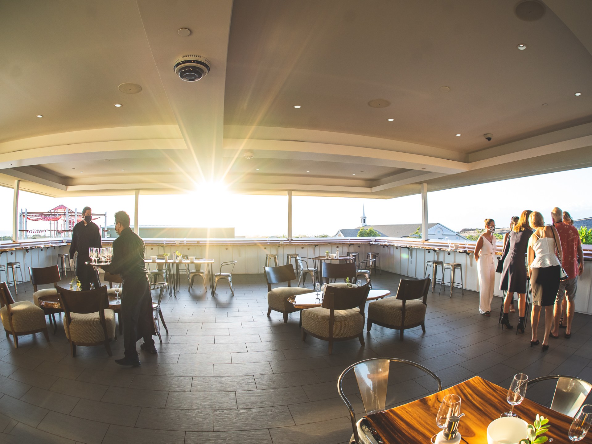 a group of people in a room